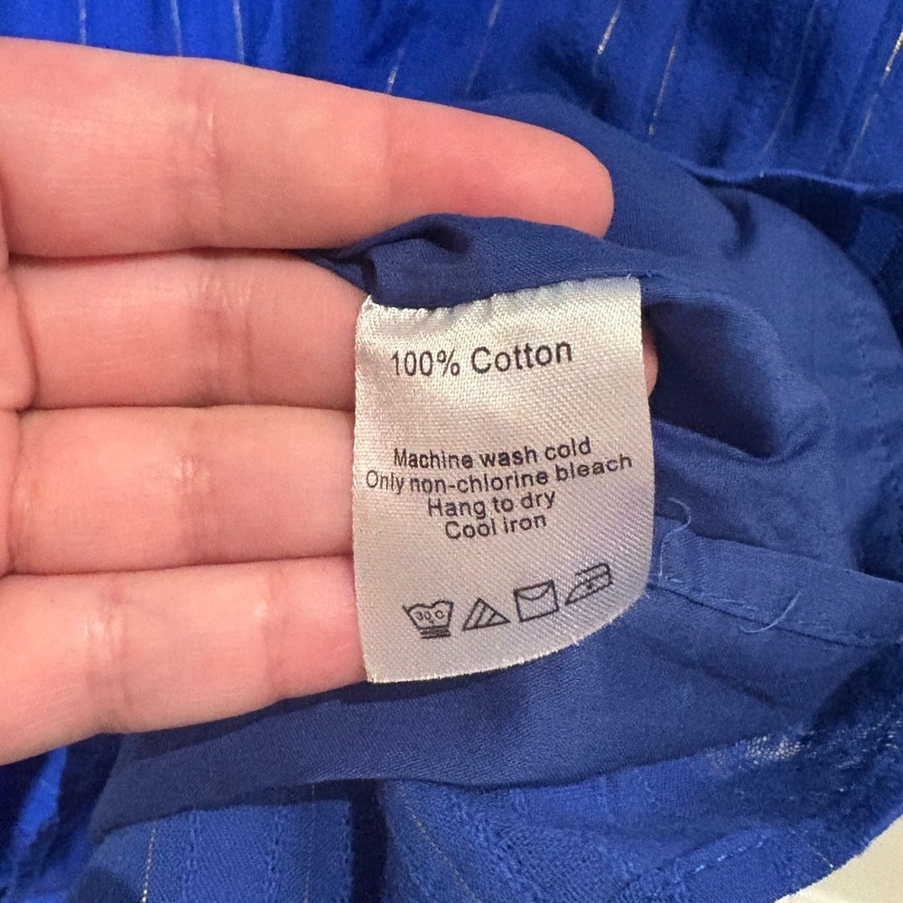 DUFFIELD LANE WREN DRESS BRIGHT BLUE METALLIC Size Small - Picture 7 of 8